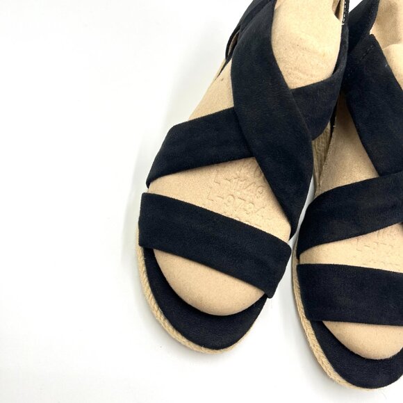 Lifestride Womens Size 6.5 Siesta Black Espadrilles Wedges Sandals Shoes - Picture 4 of 13